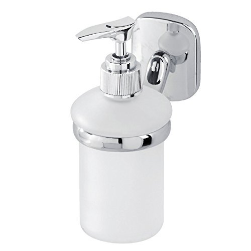 DISPENSER SAPONE CROMO E VETRO SATINATO
