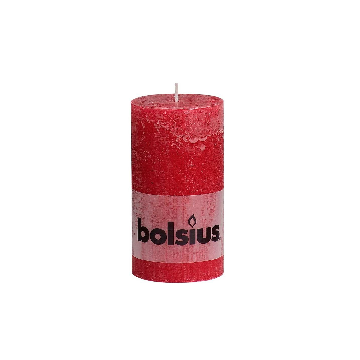 Bolsius Rustik colore: Rosso antico Candele a colonna 190 x 68 mm 