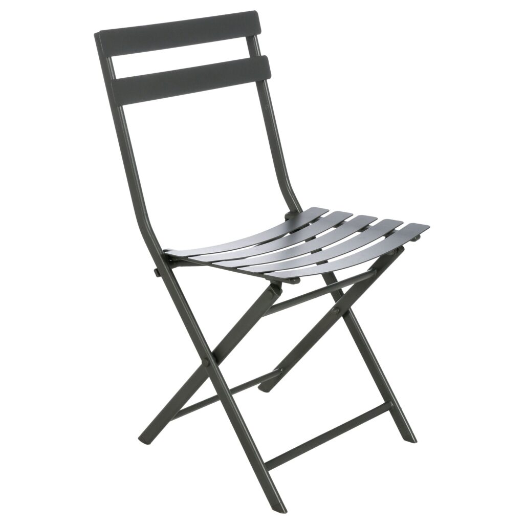 Sedia da balcone in alluminio grigio