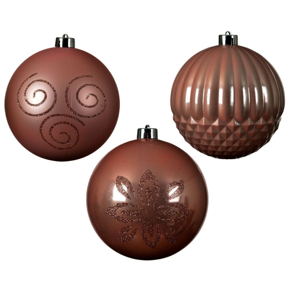 Palline di natale colore rosa Kaemingk 14 cm