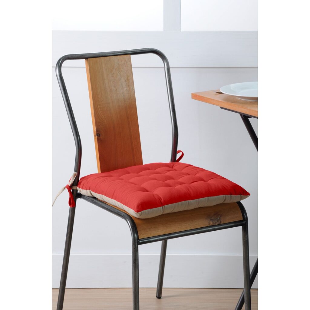 Cuscino coprisedia Duo Galette perle/ terracotta