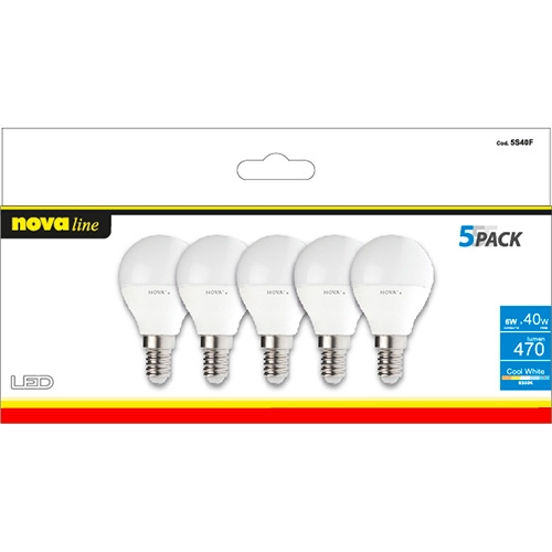 Image of Set 5 Lampadine sfera LED 6W E14 - naturale