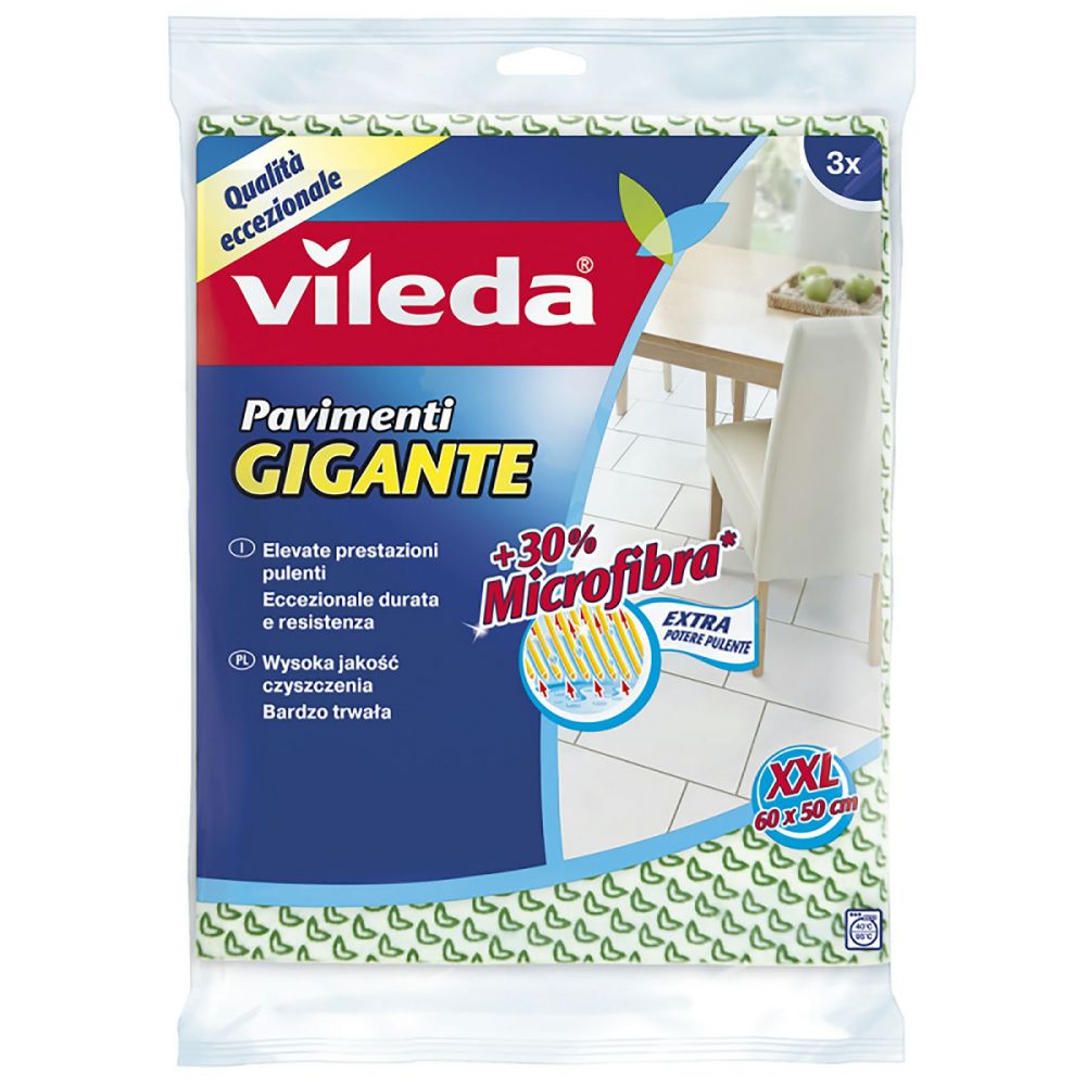 Vileda Sistema Manico + Mocio 3Action XL - Pulizia Completa per Pavimenti