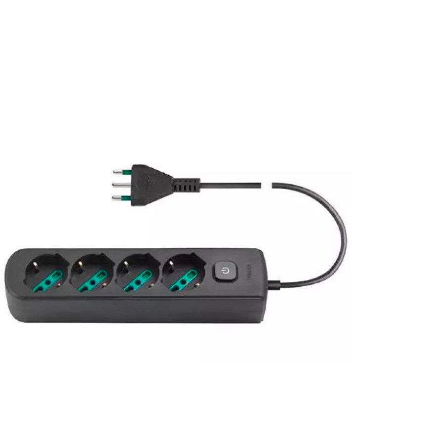 Multipresa 1 presa universale 2 bivalenti 2 USB con interruttore e