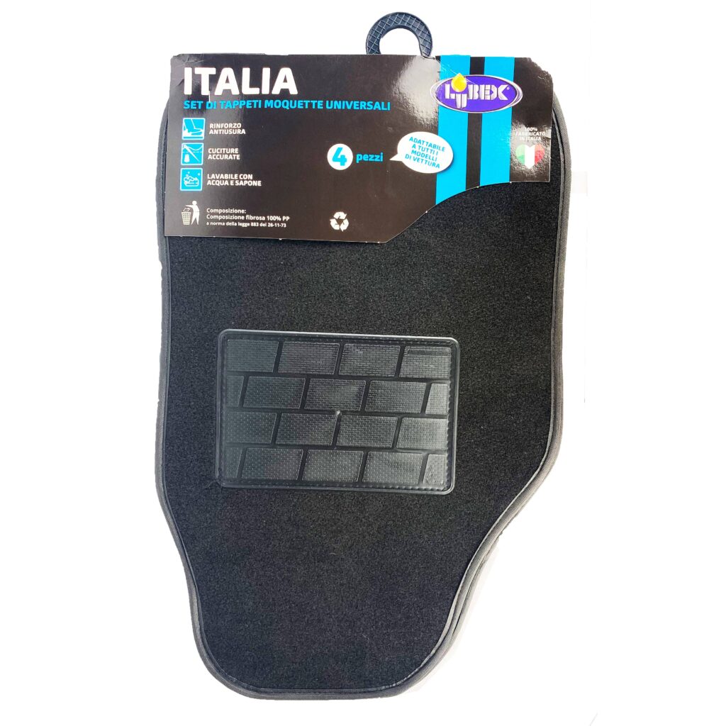 TAPPETINI SET4 TAPPETI AUTO BLU UNIVERSALI SPORTIVI GOMMA EFFETTO