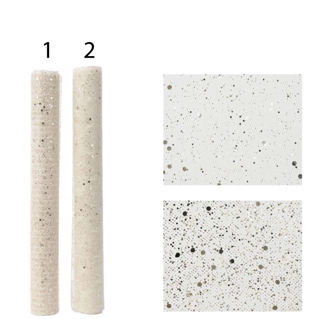 Tessuto decorativo bianco natalizio glitter