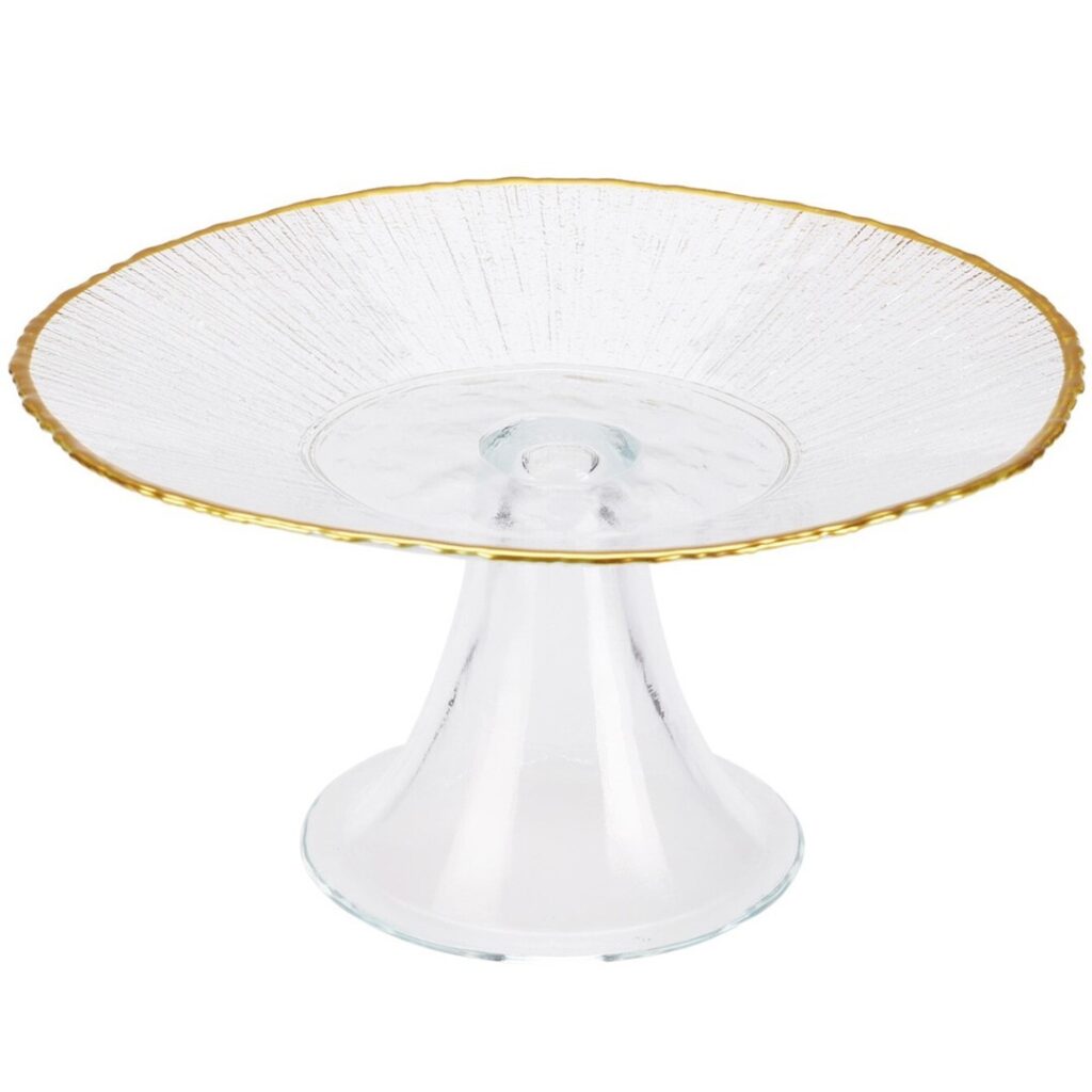 Alzata in vetro filo oro
