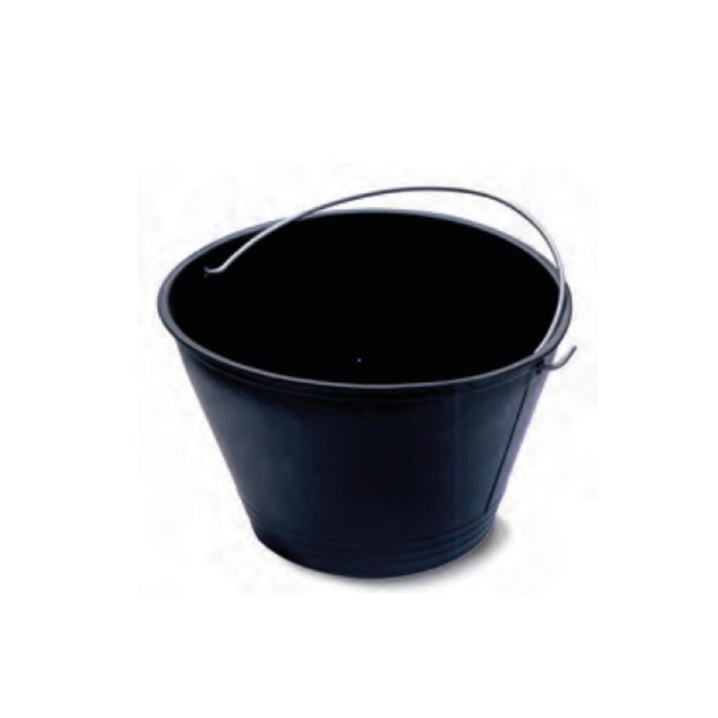 Secchio in plastica nero per muratore 11Lt